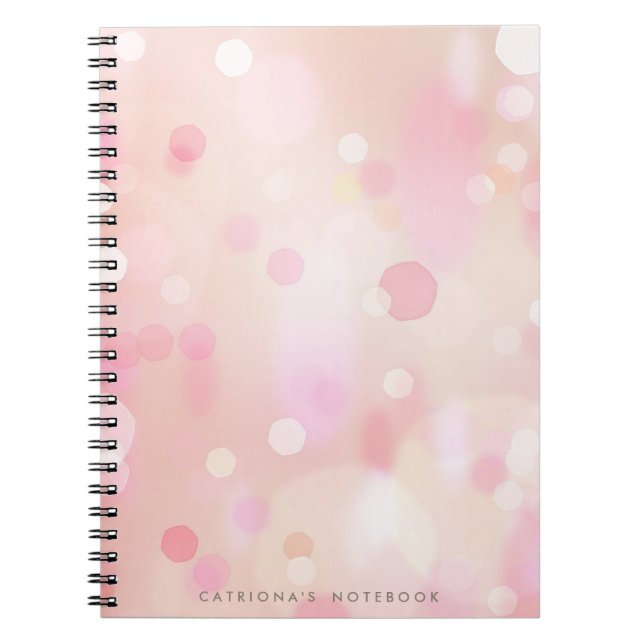Colourful Pink Pastel Lights Bokeh Custom Notebook (Front)