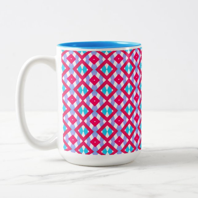Colourful pink, purple and blue mug (Left)
