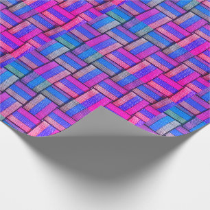 Colourful Pink Purple Blue Retro Vintage Geometric Wrapping Paper