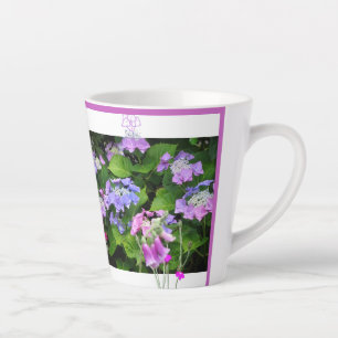 Colourful Pink & Purple Hydrangea Design Latte Mug