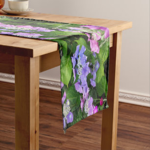 Colourful Pink & Purple Hydrangea Table Runner