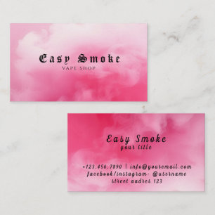 Colourful Pink Smoke Vape Shop Business Card