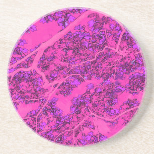 Colourful pink trees coaster