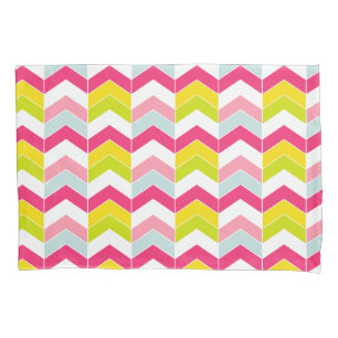 Colourful Pink ZigZag Chevron Pattern Pillowcase