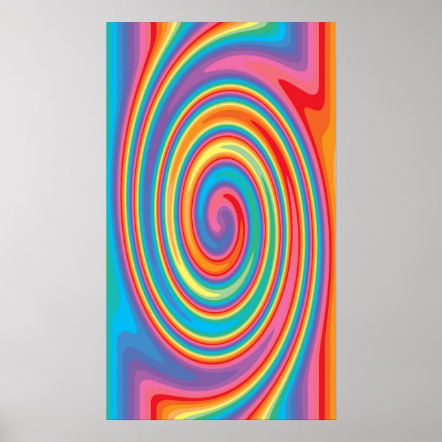 Colourful pinwheel art pattern poster (Front)