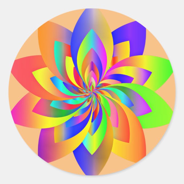 Colourful Pinwheel Design Classic Round Sticker (Front)