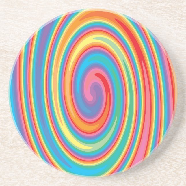 Colourful pinwheel design coaster (Front)
