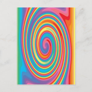 Colourful pinwheel design postcard