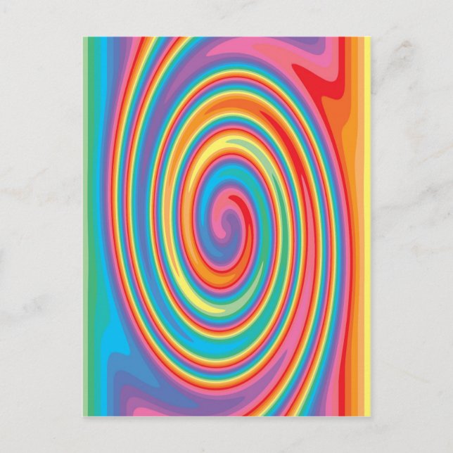 Colourful pinwheel design postcard (Front)