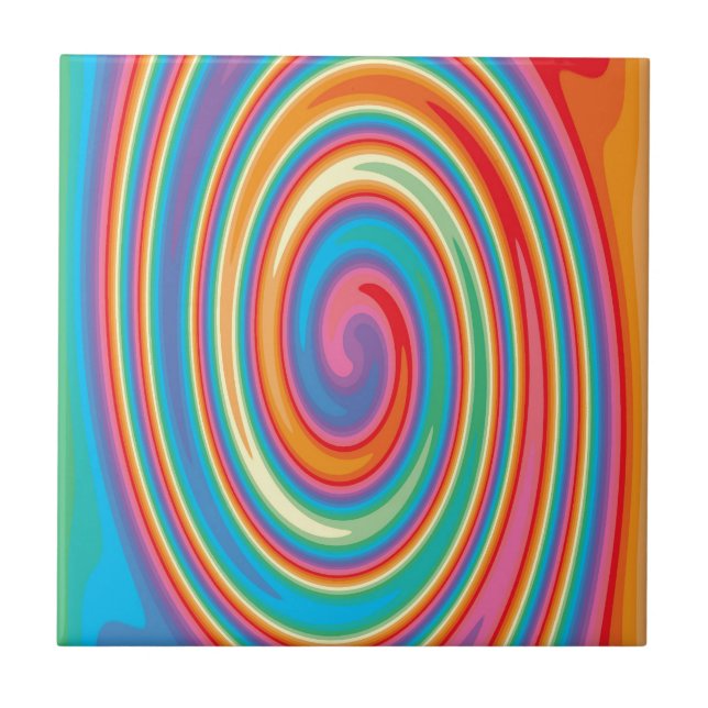 Colourful pinwheel design tile (Front)
