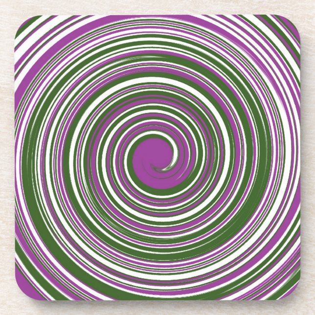 Colourful pinwheel pattern coaster (Front)