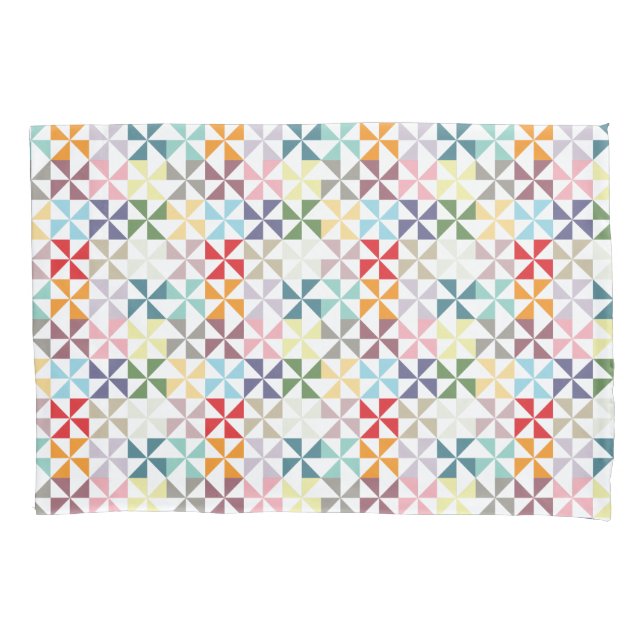 Colourful Pinwheel Pillowcase (Front-Left)
