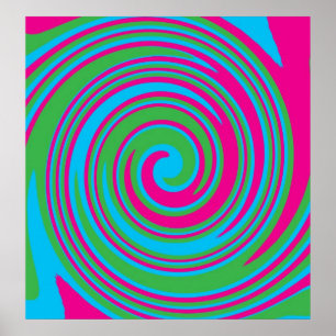 Colourful pinwheel print poster