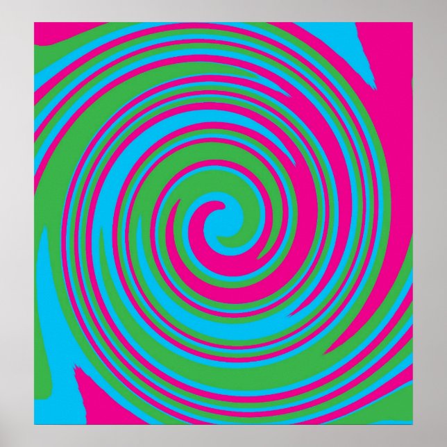 Colourful pinwheel print poster (Front)
