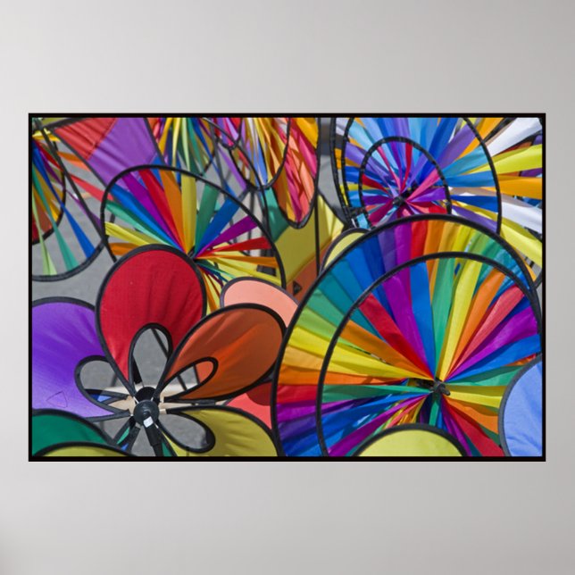 Colourful Pinwheels Poster (Front)