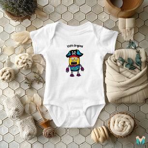 Colourful Pirate Robot Toddler Baby Fun  Bodysuit