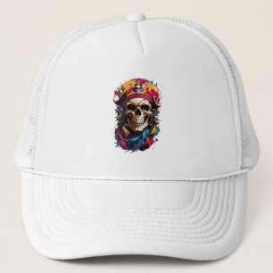 Colourful Pirate Skull Trucker Hat
