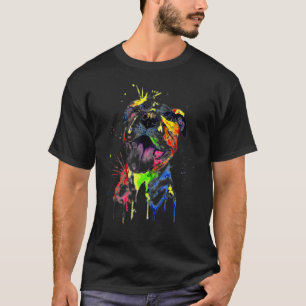 Colourful Pit Bull Terrier Dog Love R Dad Mum Boy  T-Shirt