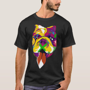 Colourful Pitbull Dog Hand Draw Tee