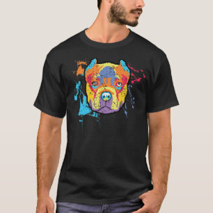 Colourful Pitbull Dog Lover, Ladies Man Dog, Love T-Shirt