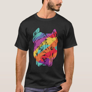 Colourful Pitbull Dog Lover Pitbull Dog Owner Gift T-Shirt