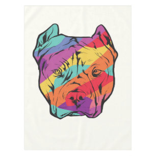 Colourful Pitbull Graphics Tablecloth