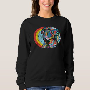 Colourful Pitbull Smile Dog Is Love Retro Vintage Sweatshirt