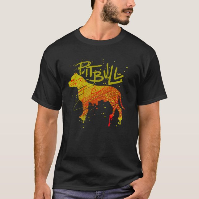 Colourful Pitbull T-Shirt (Front)