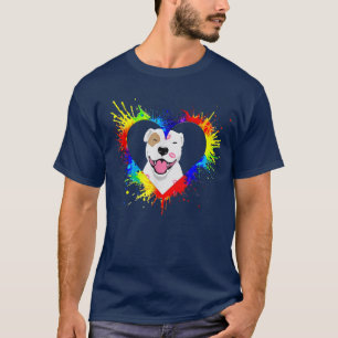 Colourful Pitbull Terrier Dog Lover Dad Mum, Boy G T-Shirt