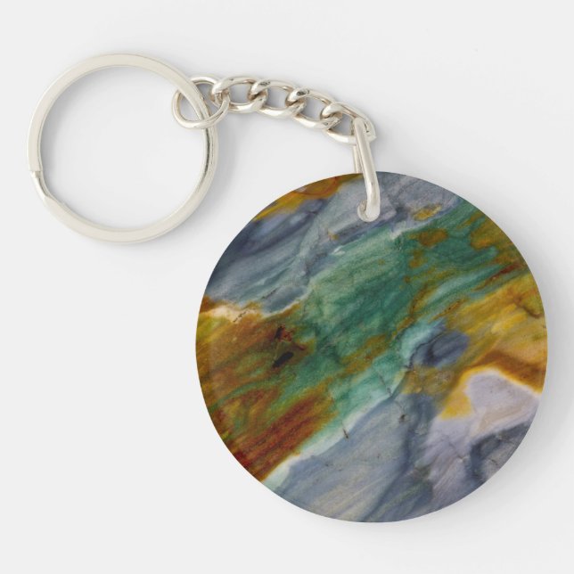 Colourful Piute Jasper Key Ring (Front)
