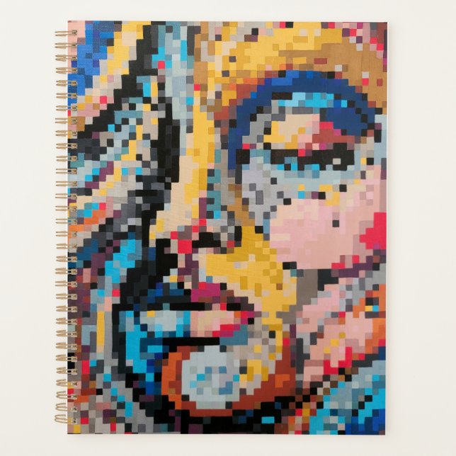 Colourful pixel art planner with vibrant design (Front)