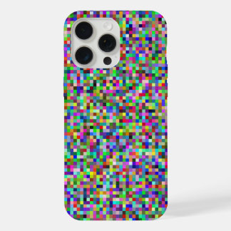 Colourful Pixel Squares Background Pattern iPhone 15 Pro Max Case