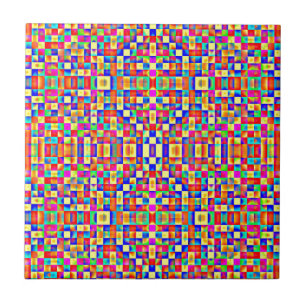 Colourful Pixels Ceramic Tile