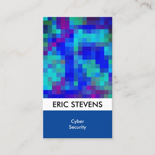 Colourful pixels pattern standout cover business card (Front)