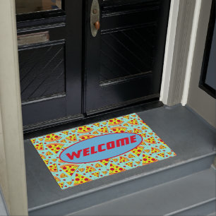 Colourful Pizza Slice Pizza Parlour Restaurant Dec Doormat
