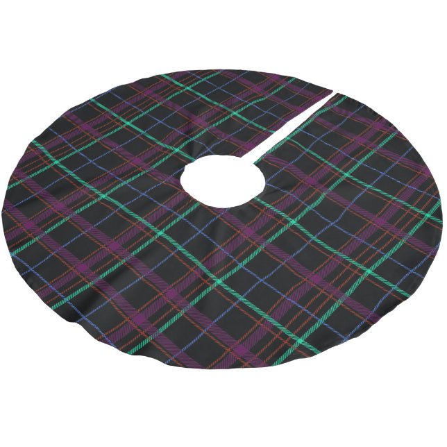 Colourful Plaid Brushed Polyester Tree Skirt (Angled)