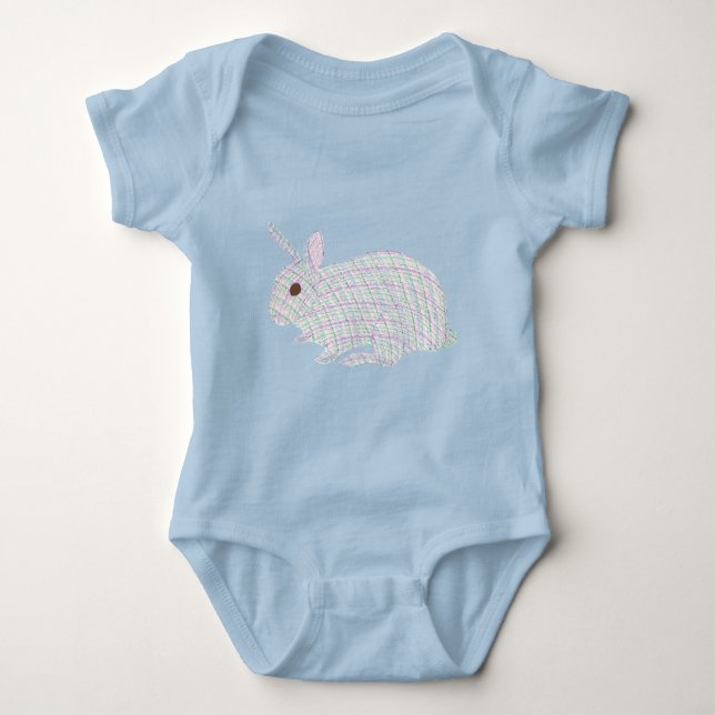 Colourful Plaid Bunny Rabbit One-Piece Bodysuit (Front)