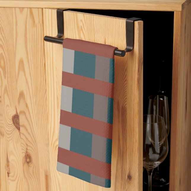 Colourful Plaid Checks  Tea Towel (Thirds Fold)