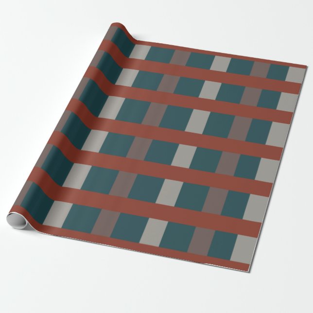 Colourful Plaid Chequered Wrapping Paper (Unrolled)