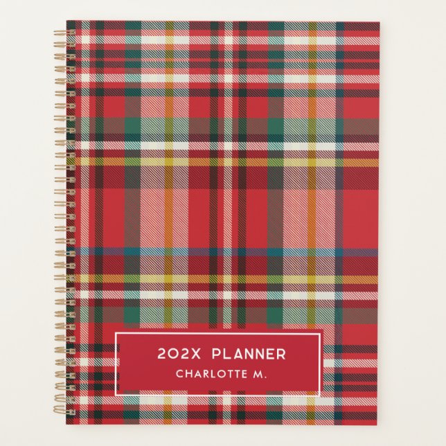 Colourful Plaid Classic Personalised 2025 Planner (Front)
