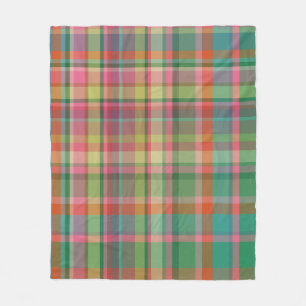 Colourful Plaid Pattern Cosy Green Christmas Rusti Fleece Blanket