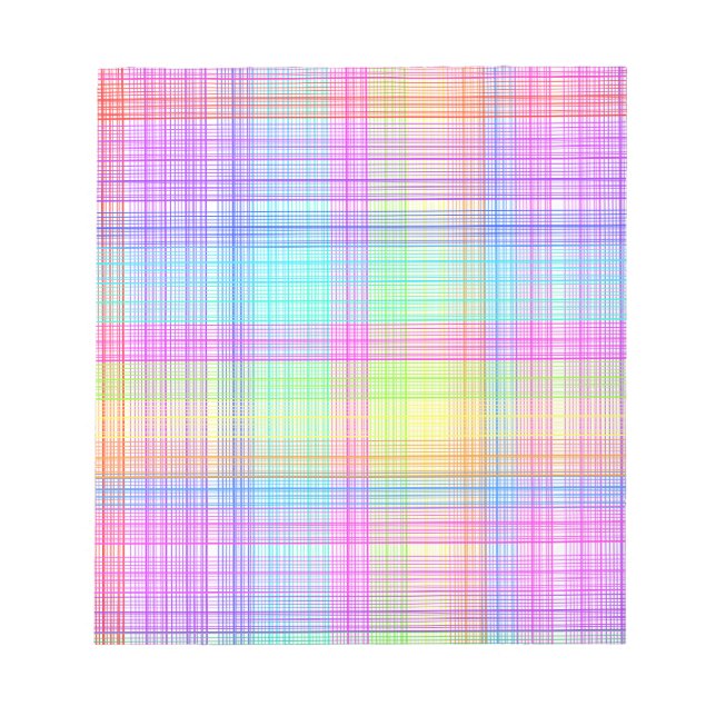 Colourful Plaid Pattern Notepad (Front)