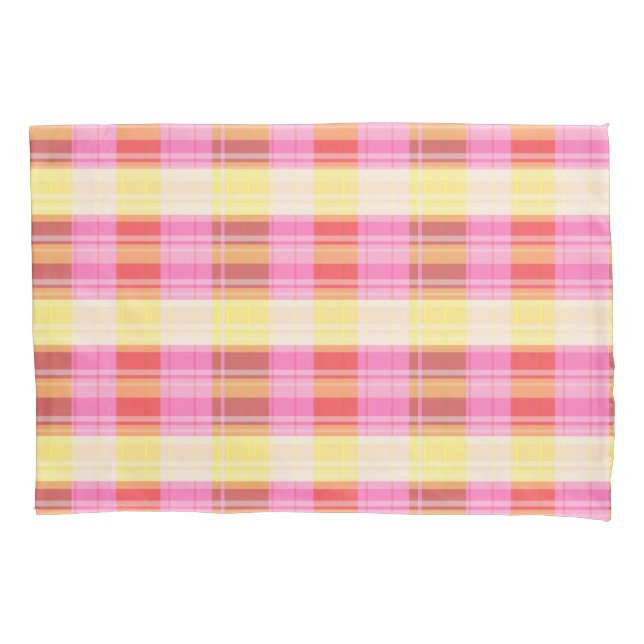 Colourful Plaid Pillowcase (Front)