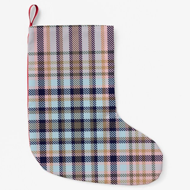 Colourful Plaid textured seamless patternabstract, Small Christmas Stocking (Front)