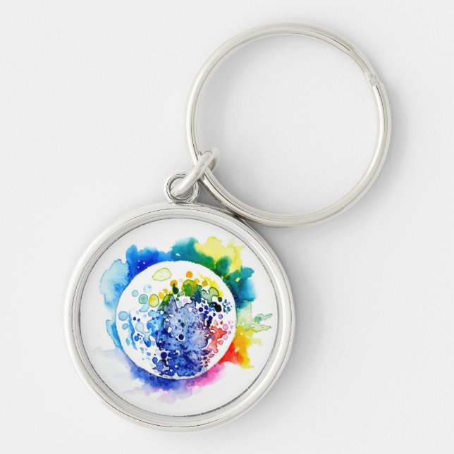 Colourful planet key ring (Front)