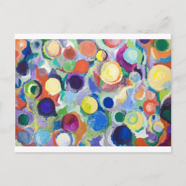 Colourful Planets (abstract expressionism) Postcard (Front)