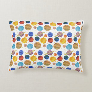 Colourful Planets and Sun Decorative Pillow