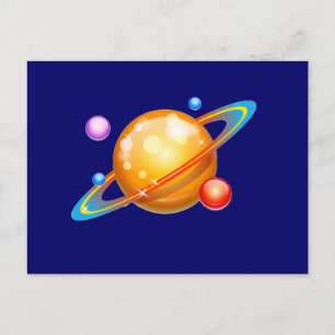 Colourful Planets Postcard