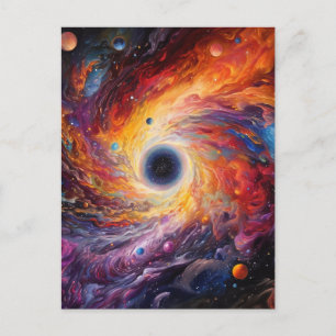 Colourful Planets Space Galaxy Background Postcard