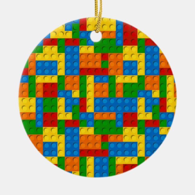 colourful plastic blocks ceramic tree decoration (Front)